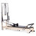Elina Pilates Wooden Reformer Ligno With Tower Black Variant Front Angled View Complete Set On White Background