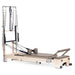 Elina Pilates Wooden Reformer Ligno With Tower Mocha Variant Front Angled View Complete Set On White Background