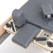 Elite Wood Reformer Grey Variant Close-Up View Of Shoulder Blocks And Sitting Box Attachment Components