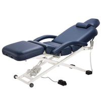 Thumbnail for Equipro Royal 3-Motor All Electric Spa Table Semi Reclined And Semi FOlded On The Legs With Clean White Background