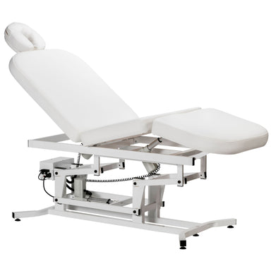 Equipro Spa Comfort Lounge Facial Care Bed Semi-Reclined And Sei Folded On Legs With Clean Background