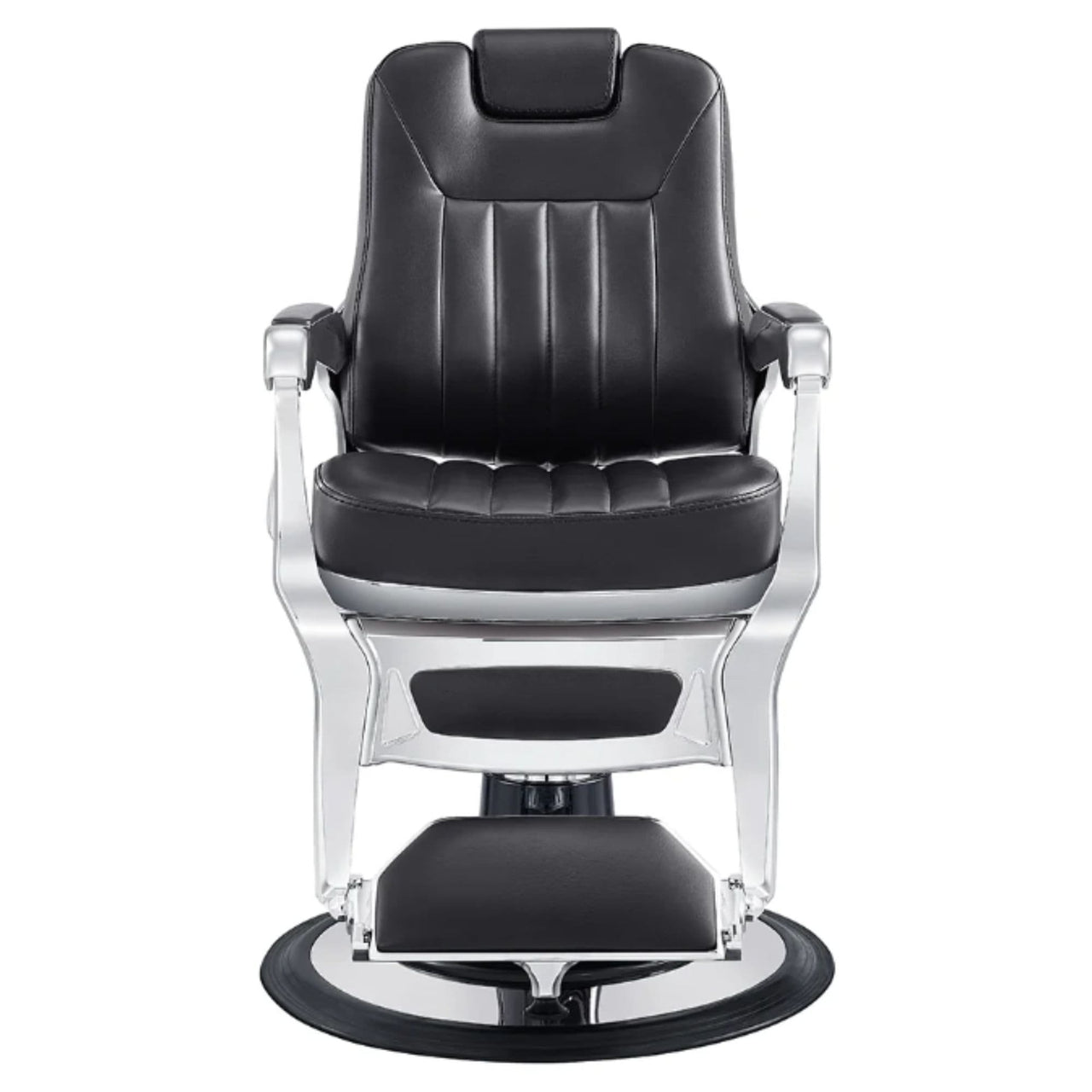 Esquire Reclining Barber Chairs Black Variant Black Variant Front View On White Background
