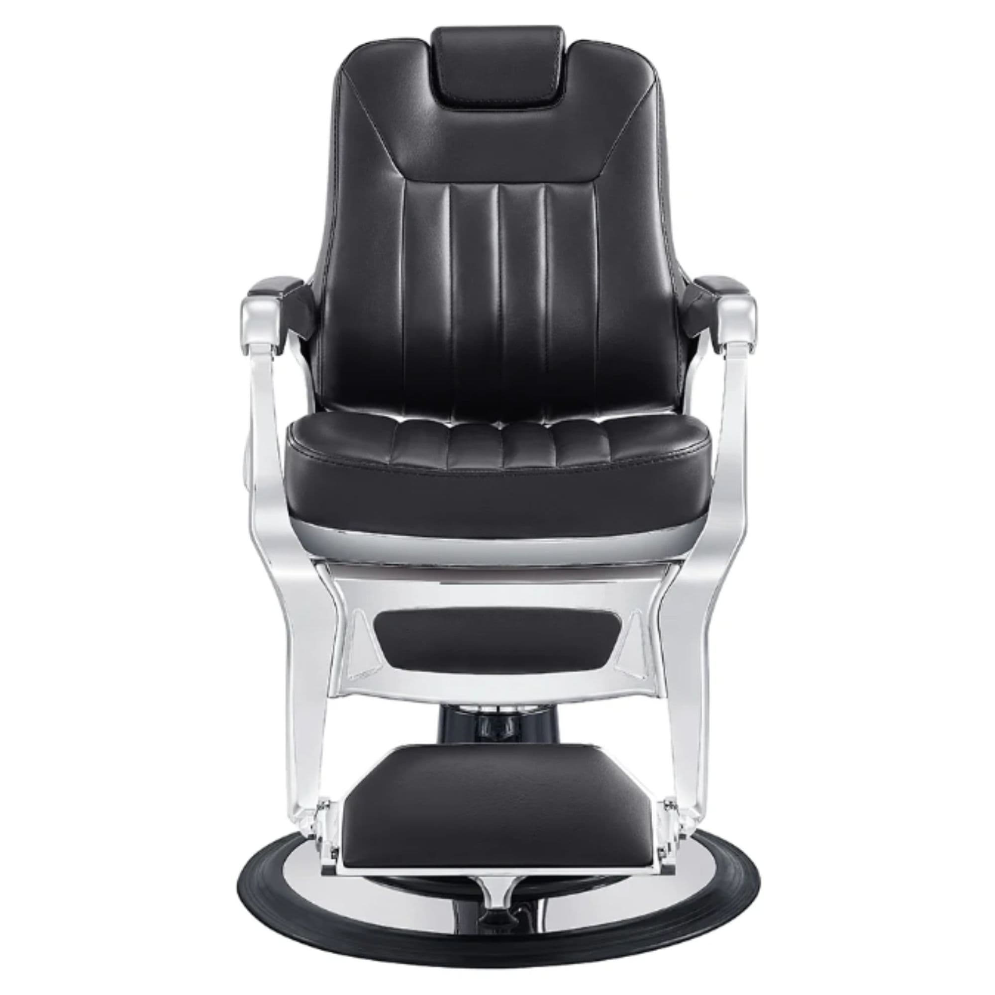 Esquire Reclining Barber Chairs Black Variant Black Variant Front View On White Background