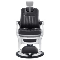 Thumbnail for Esquire Reclining Barber Chairs Black Variant Front View Demonstrating Pull Out Headrest Range On White Background