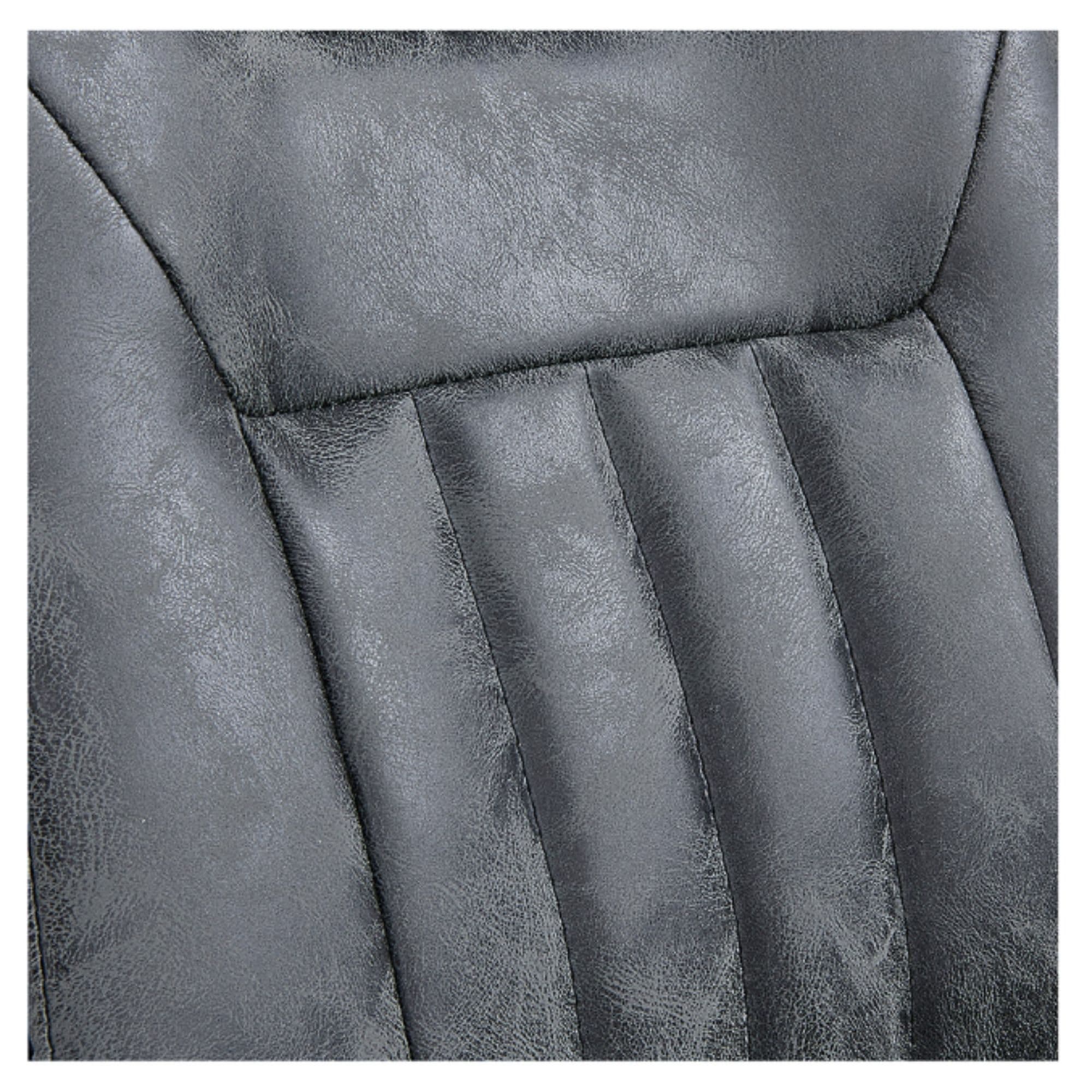 Esquire Reclining Barber Chairs Close Up View Of Vintage Black Upholstered Backrest