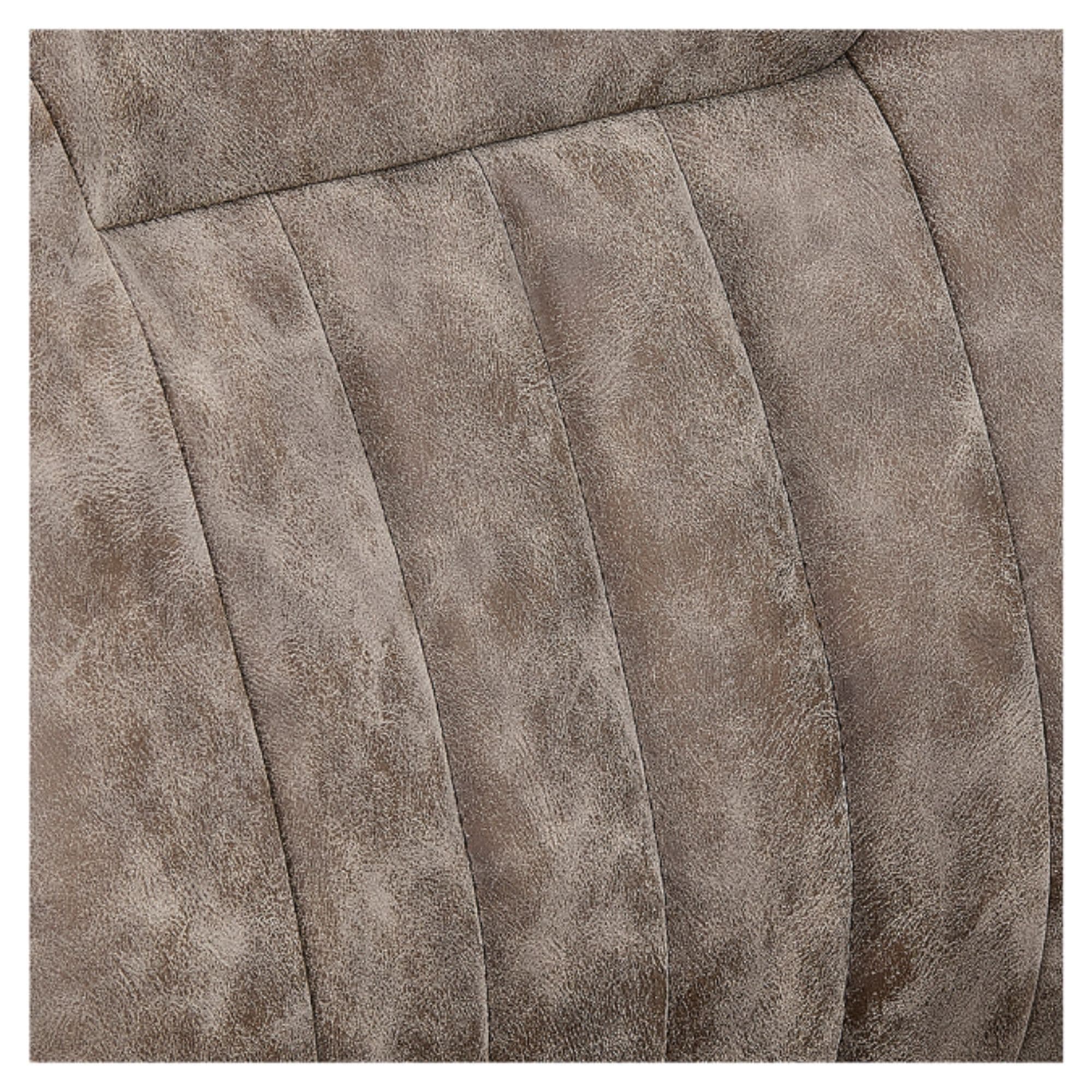 Esquire Reclining Barber Chairs Close Up View Of Vintage Brown Upholstered Backrest
