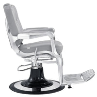 Thumbnail for Esquire Reclining Barber Chairs Gray Variant Side View On White Background