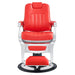 Esquire Reclining Barber Chairs Red Variant Black Variant Front View On White Background