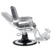 Esquire Reclining Barber Chairs Vintage Black Variant Side View Demonstrating Swing Adjustment On White Background