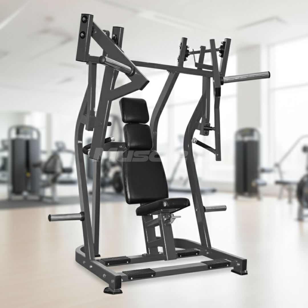 Excel Iso-Lateral Bench Press - Muscle D Fitness - Plate Loaded Chest Press - Piston Assisted Seat Adjustment