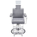Executive All Purpose Reclining Chair Gray Variant Front View Demonstrating Pull Out Headrest Range On White Background