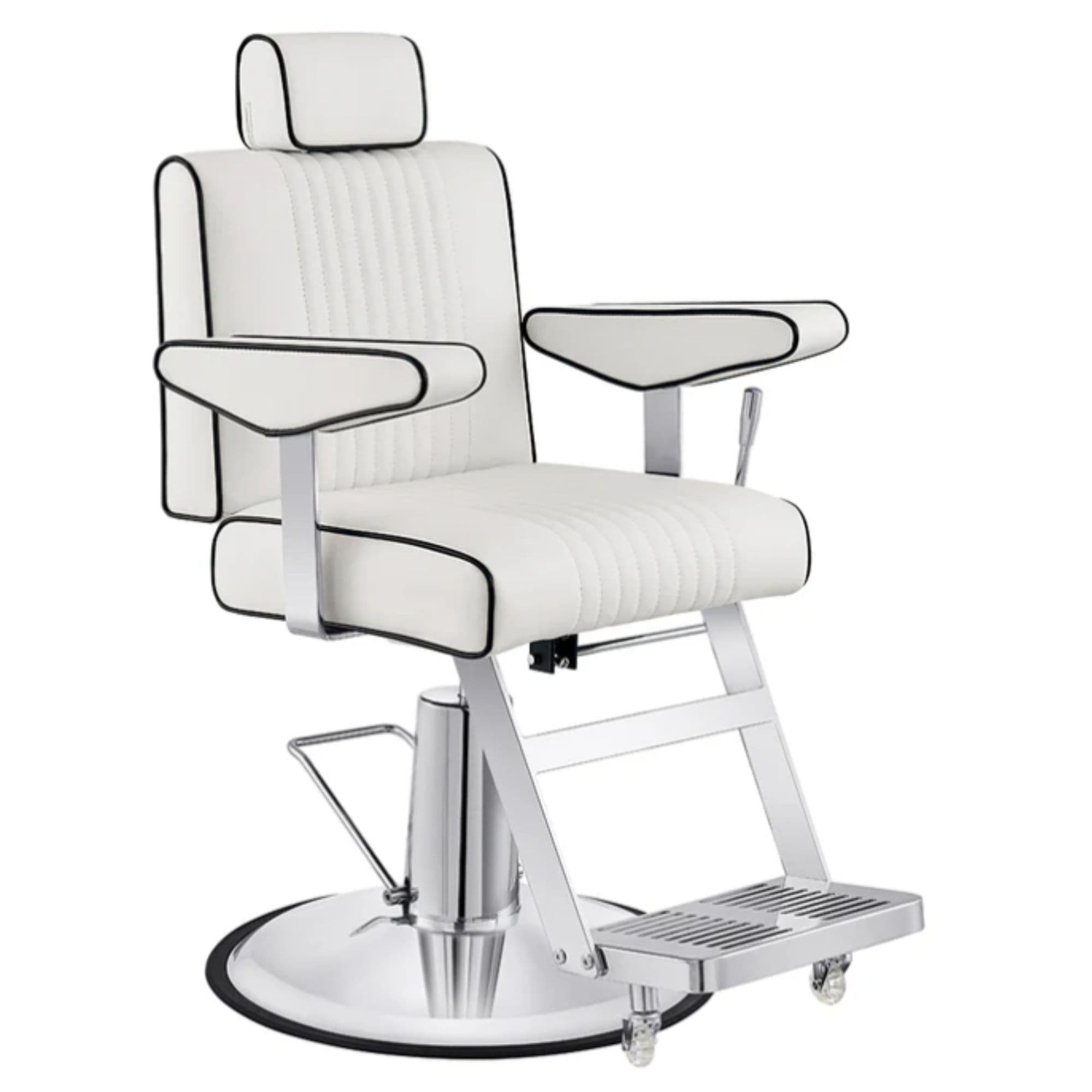 Executive All Purpose Reclining Chair White Variant Front Angled View On White Background