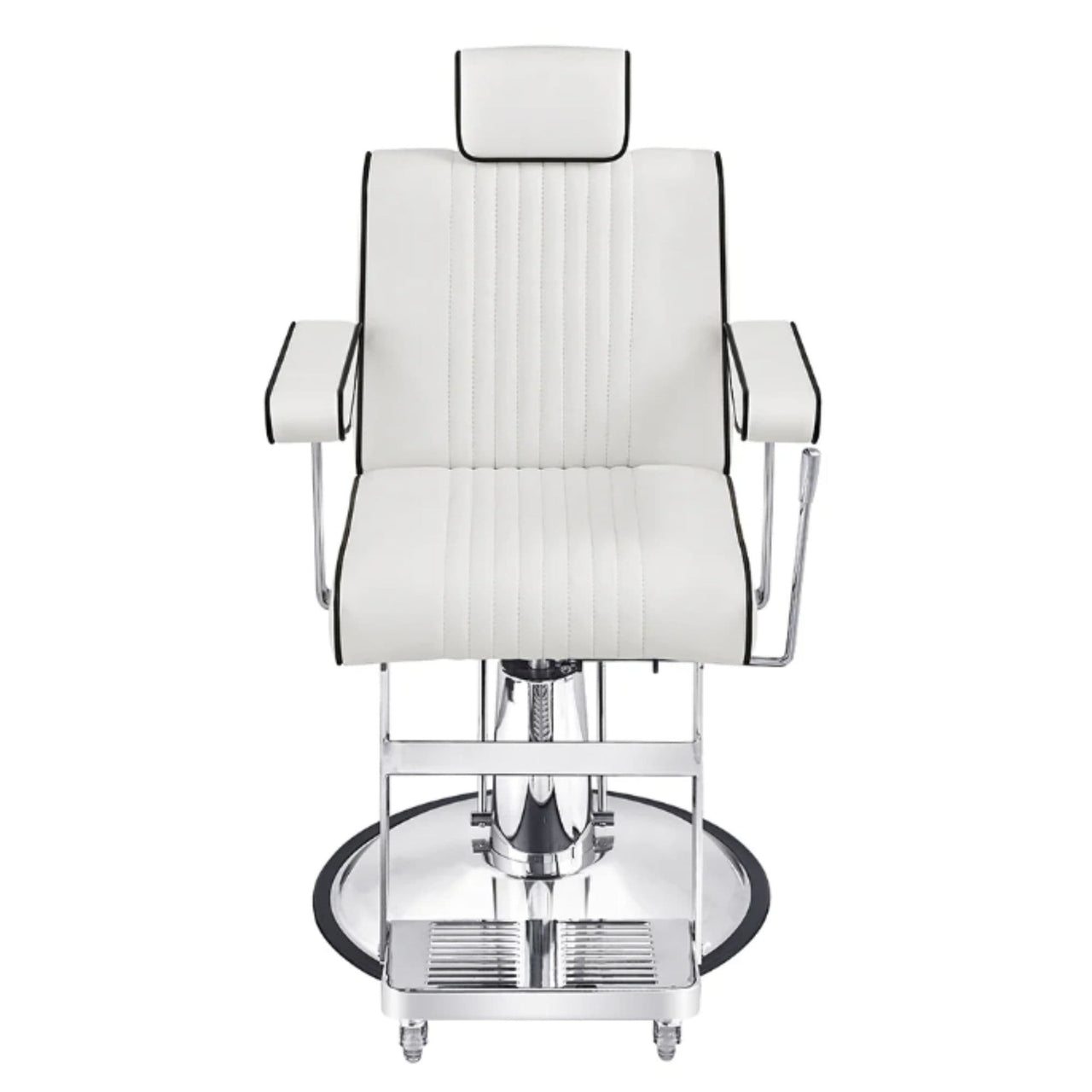 Executive All Purpose Reclining Chair White Variant Front View  On White Background