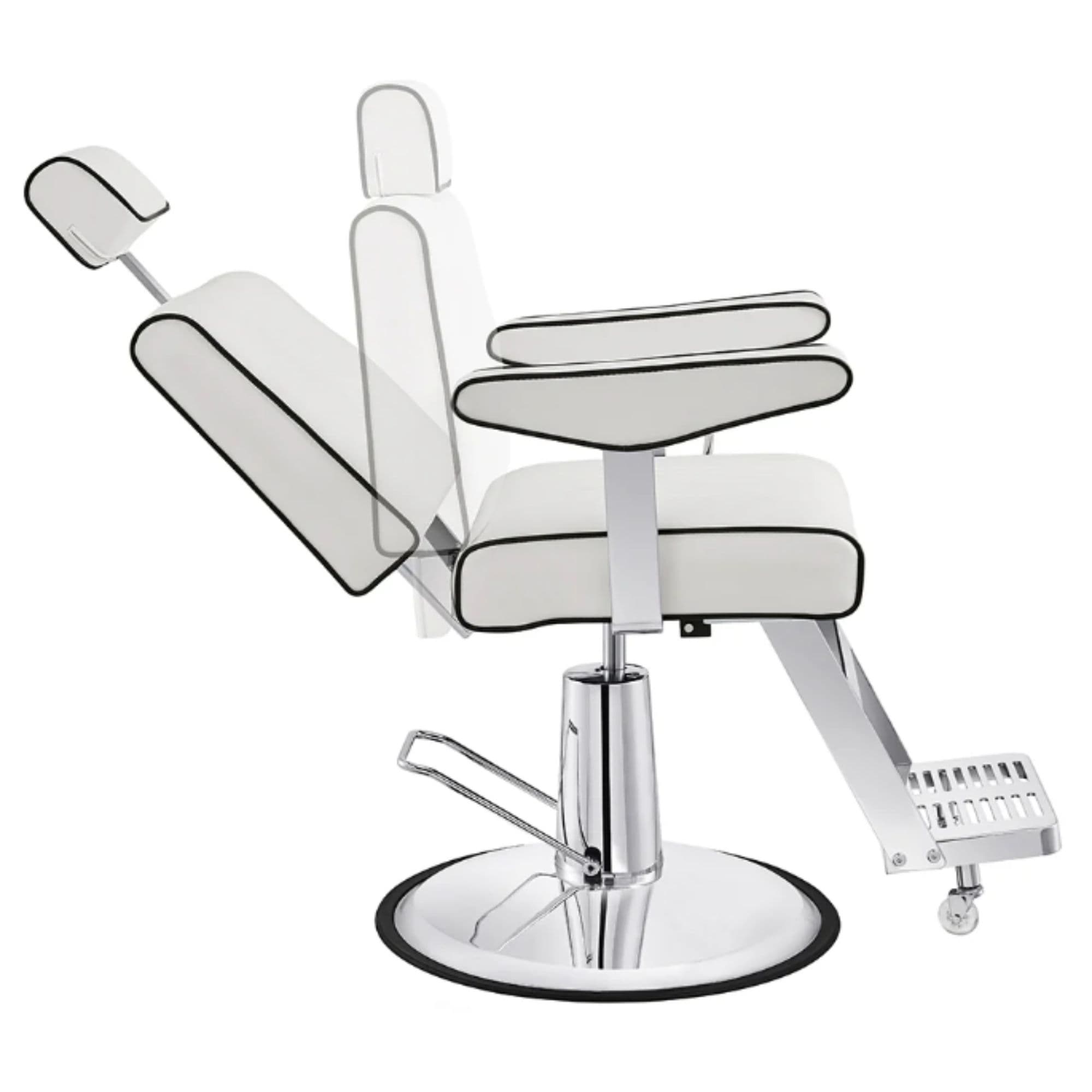 Executive All Purpose Reclining Chair White Variant Side View Demonstrating Swing Adjustment On White Background
