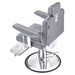 Executive Multi-Use Reclining Salon Chair Gray Variant Rear Angled View On White Background