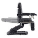 Geneva 4-Motors Exam Table with Stirrups - OB GYN Black Side View Demonstrating Recline Adjustment Range On White Background