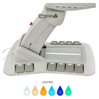 Thumbnail for Geneva 4-Motors Exam Table with Stirrups - OB GYN Close-Up View Of LED Base Lighting And Foot Controls For Beige Variant