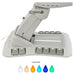Geneva 4-Motors Exam Table with Stirrups - OB GYN Close-Up View Of LED Base Lighting And Foot Controls For Beige Variant