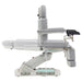 Geneva 4-Motors Exam Table with Stirrups - OB GYN Gray Side View Demonstrating Recline Adjustment Range On White Background
