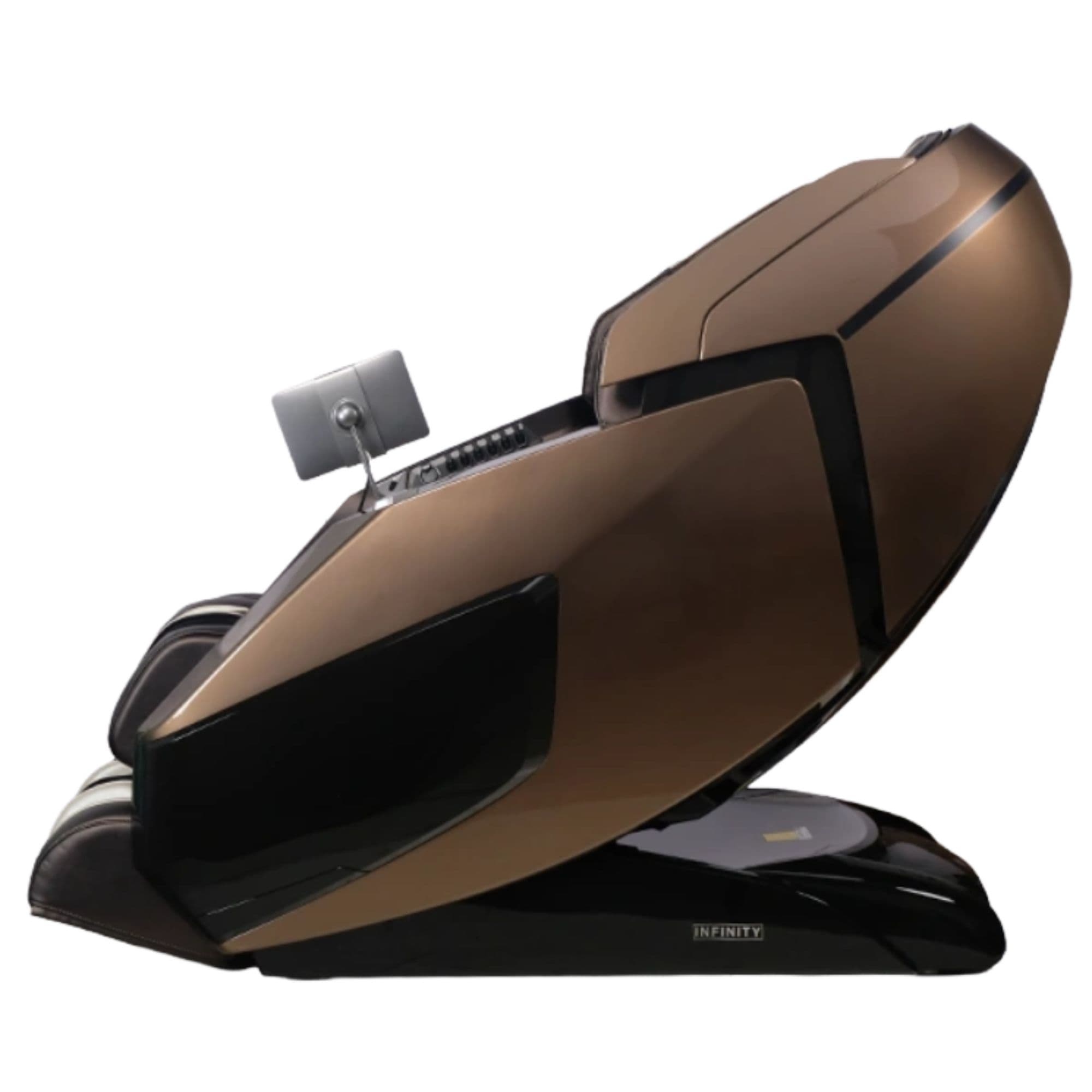Infinity Circadian 4D Dualflex Massage Chair Brown Variant Side View On White Background