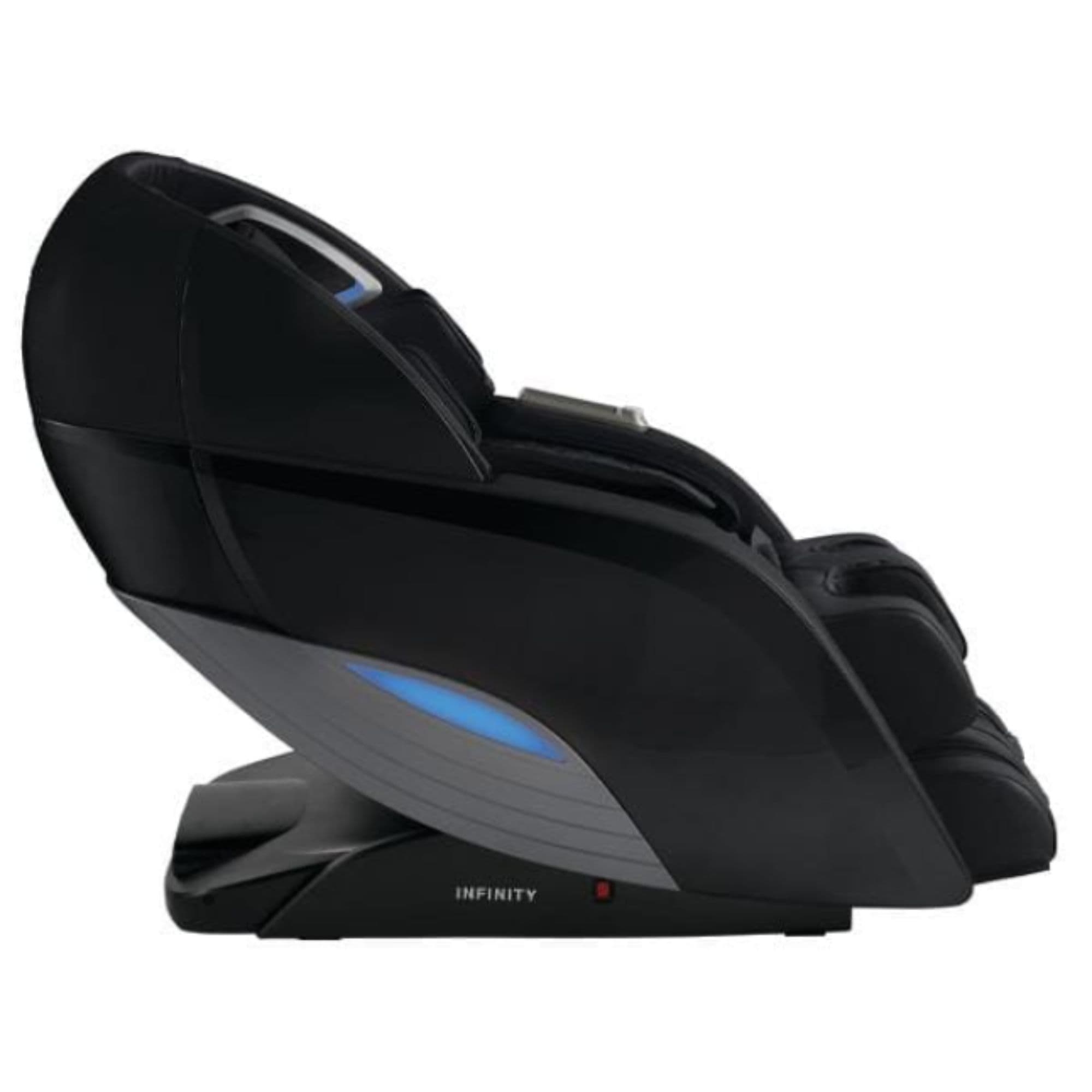 Infinity Dynasty 4D Massage Chair Certified Pre-Owned A-Grade Black Variant Side View On White Background
