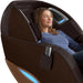 Infinity Dynasty 4D Massage Chair Certified Pre-Owned A-Grade Close Up View Front Angled View Of A Woman Enjoying The Massage Chair