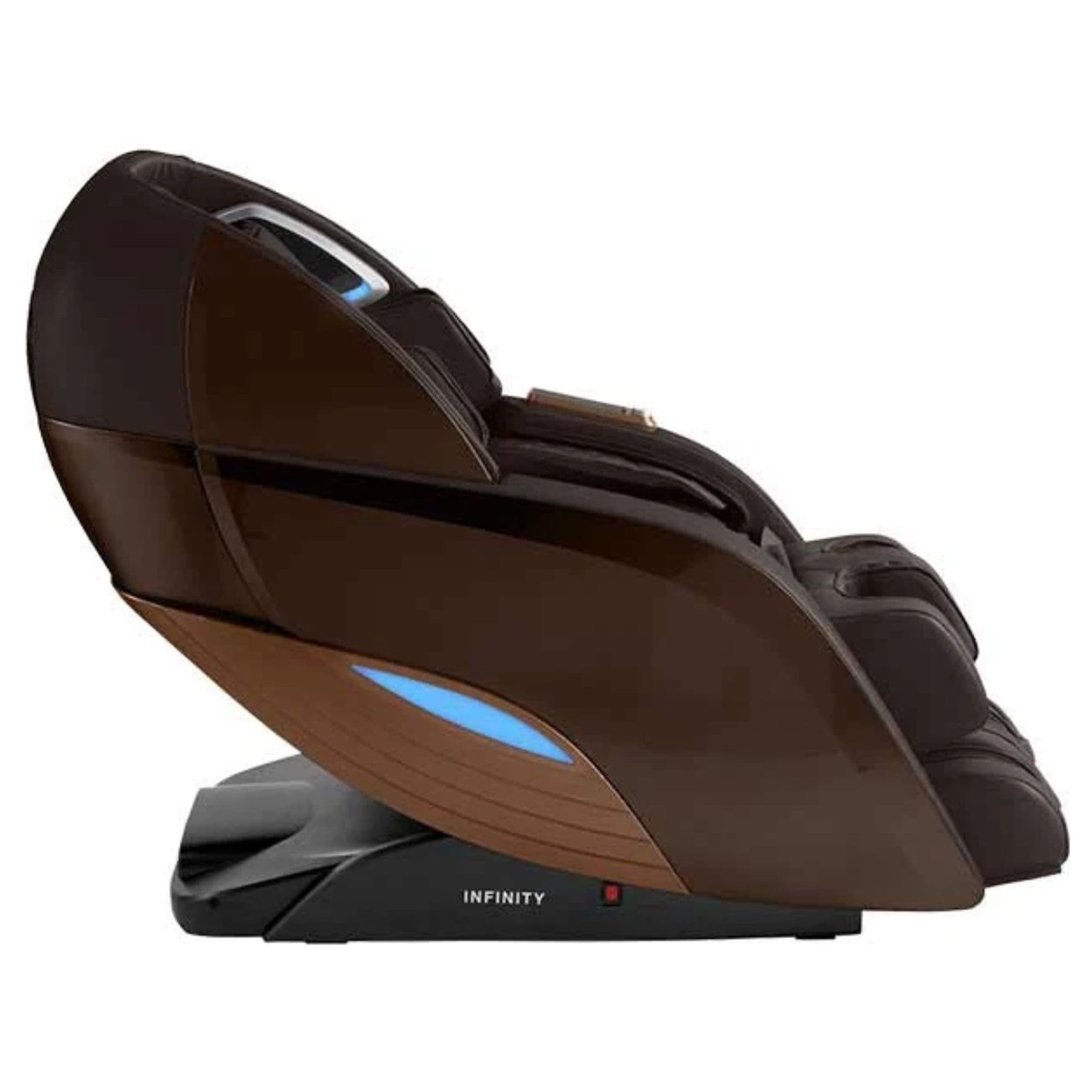 Infinity Dynasty 4D Massage Chair Dark Brown Or Brown Variant Side View On White Background