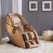 Infinity Dynasty Massage Chair Gold Or Tan Variant Front Angled View In A Modern Living Room