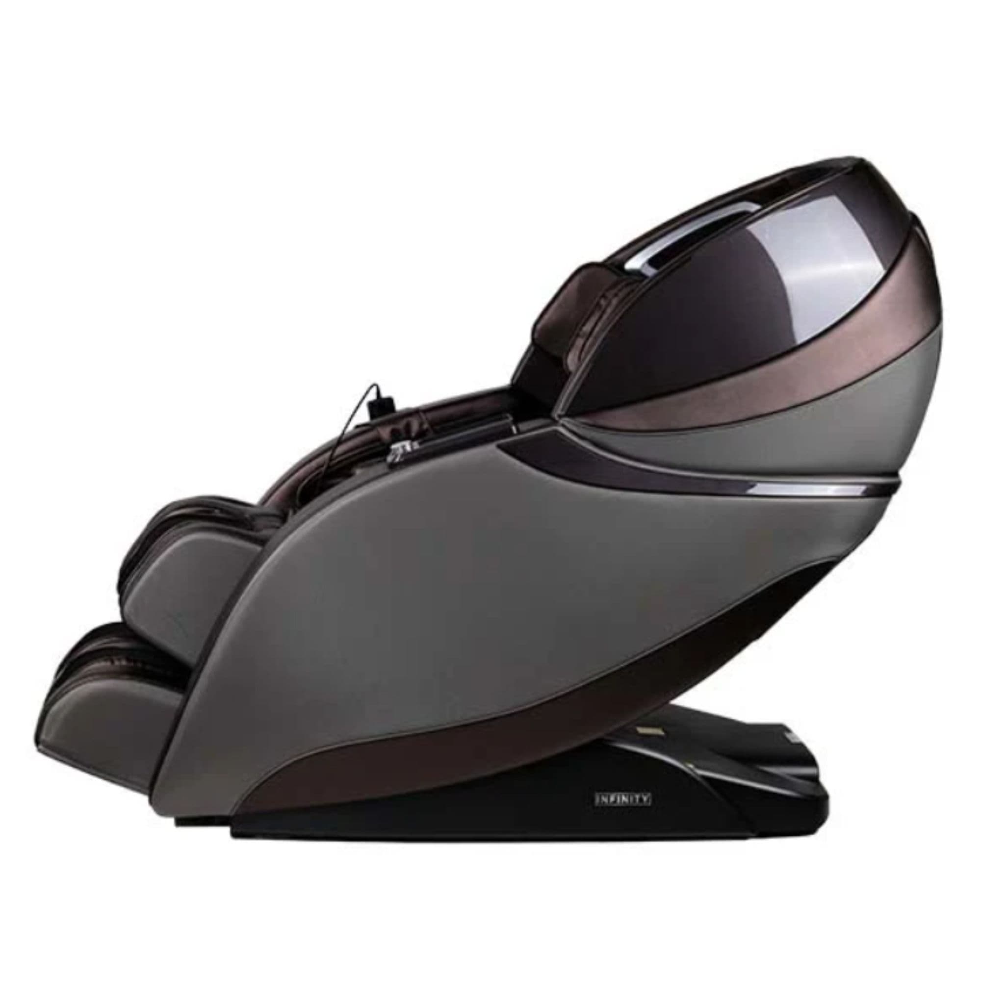 Infinity Evolution Massage Chair Brown Variant Side View On White Background