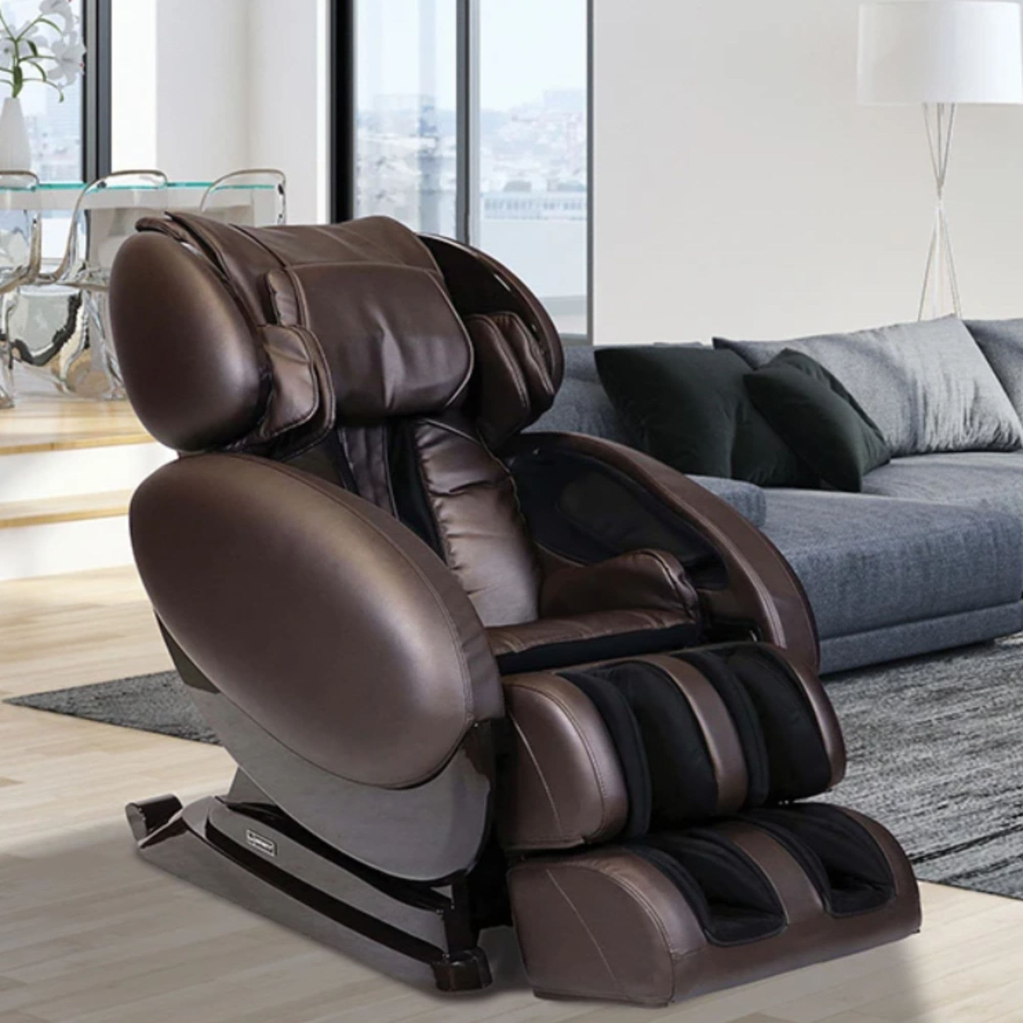 Infinity IT-8500 Plus Brown Variant With Gray Sofa In A Living Room Setting