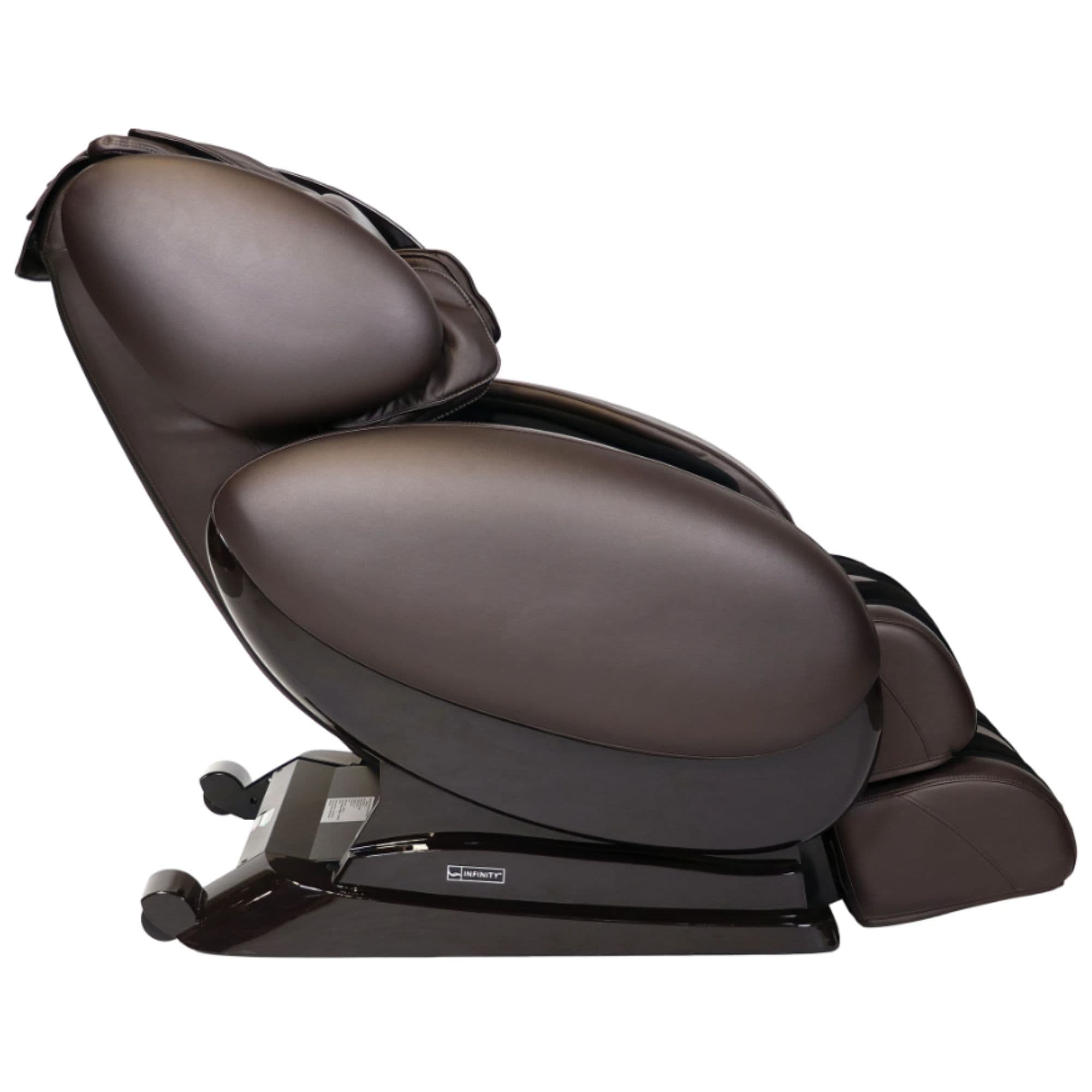 Infinity IT-8500 Plus Massage Chair Certified Pre-Owned Brown Variant Side View On White Background