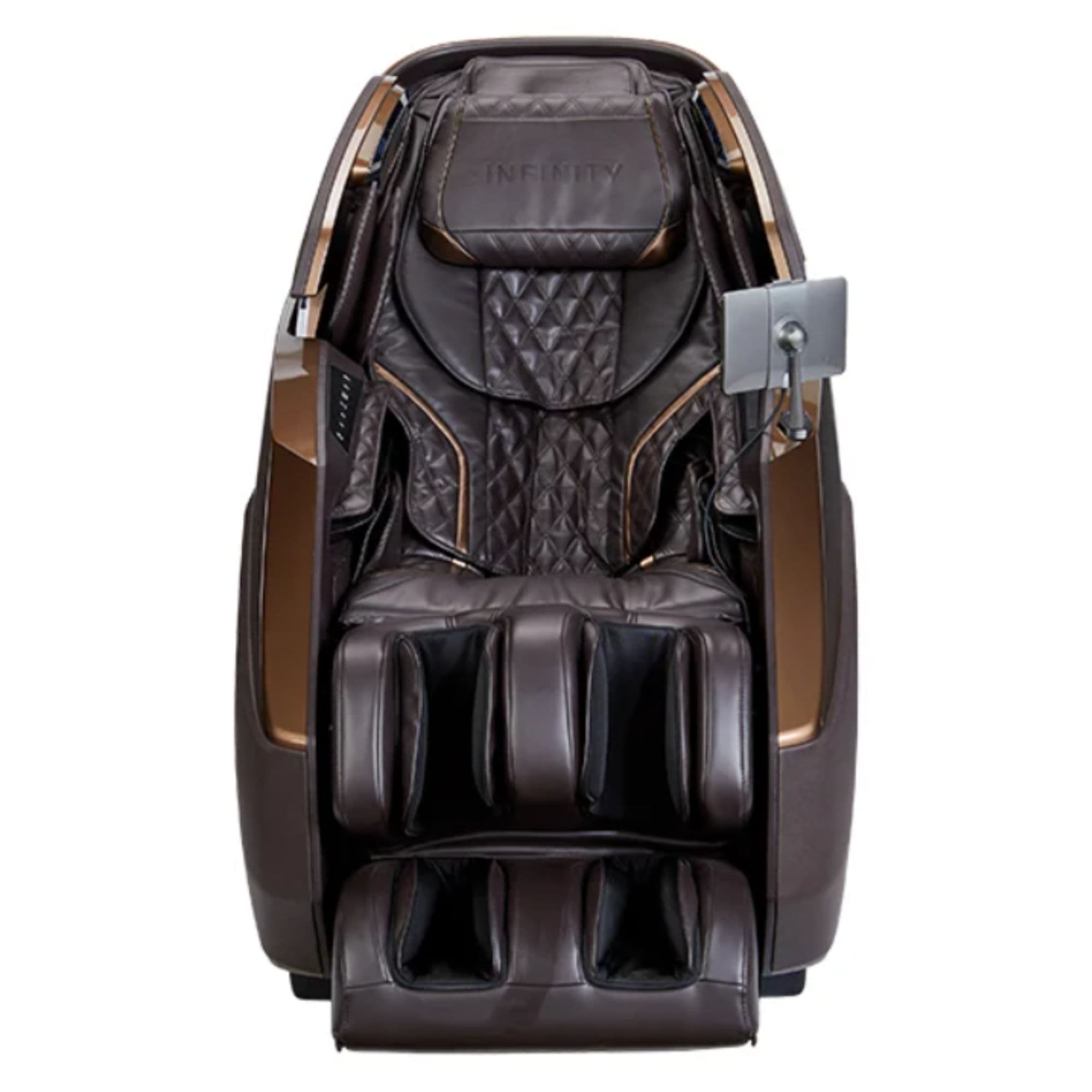 Infinity Imperial Massage Chair Certified Pre-Owned Dark Brown Variant Front View On White Background