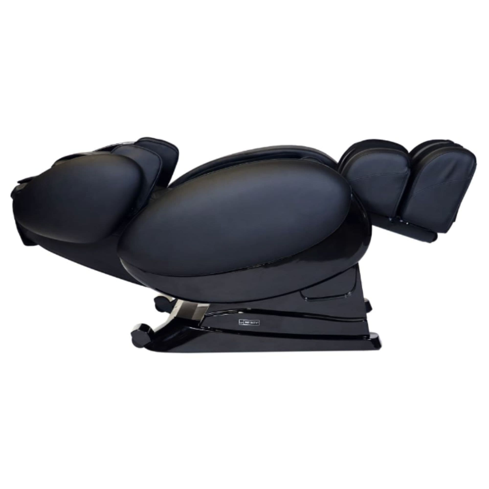 Infinity It 8500 Massage Chair Black Variant Side View In Fully Reclined Position On White Background