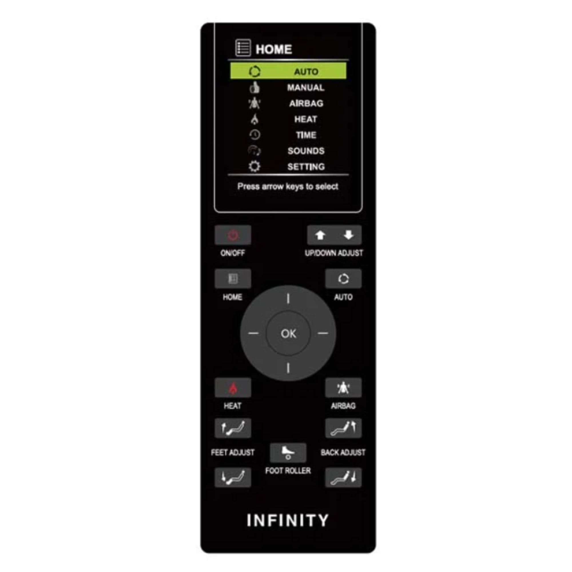 Infinity It 8500 Massage Chair Remote Control On White Background