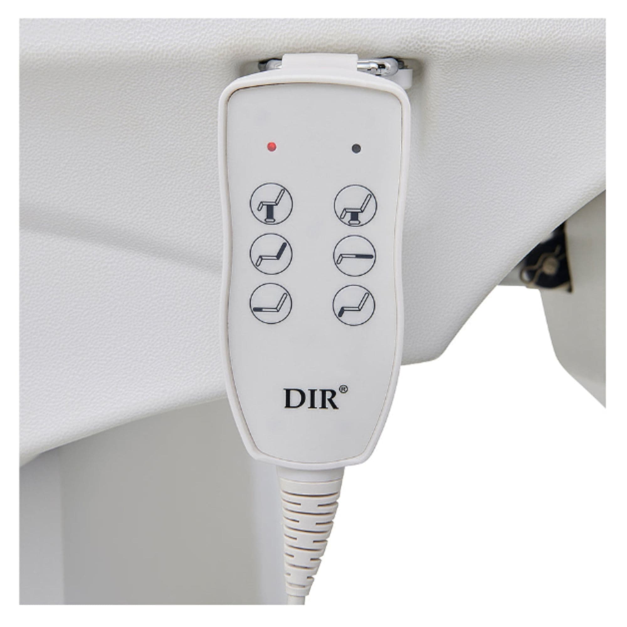 Ink 3-Motors Medical Spa Chair Close-Up View Of Remote Control For Gray Variant