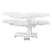 Ink 3-Motors Medical Spa Chair White Variant Side View And Fully Reclined Demonstrating An Up And Down Adjustment On White Background