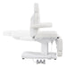 Ink 3-Motors Medical Spa Chair White Variant Side View Demonstrating Backrest Recline Adjustment Range On White Background