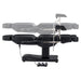 Ink OB 3-Motors Gyno Chair with Stirrups - OB GYN Black Side View And Fully Reclined Demonstrating An Up And Down Adjustment On White Background