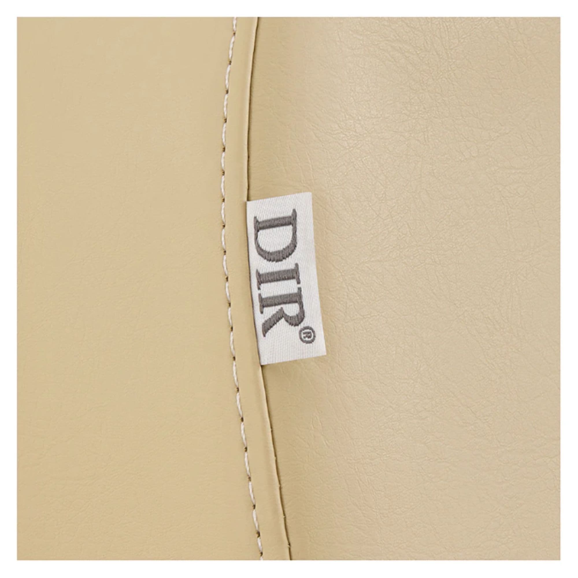 Ink OB 3-Motors Gyno Chair with Stirrups - OB GYN Close-Up View Of Beige Upholstery With Brand Name