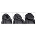 Ink OB 3-Motors Gyno Chair with Stirrups - OB GYN Close-Up Views Showing Multiple Headrest And Face Hole Options For Black Variants