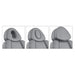 Ink OB 3-Motors Gyno Chair with Stirrups - OB GYN Close-Up Views Showing Multiple Headrest And Face Hole Options For Gray Variants