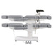Ink OB 3-Motors Gyno Chair with Stirrups - OB GYN Gray Side View And Fully Reclined Demonstrating An Up And Down Adjustment On White Background