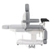 Ink OB 3-Motors Gyno Chair with Stirrups - OB GYN Gray Side View Demonstrating Recline Adjustment Range On White Background