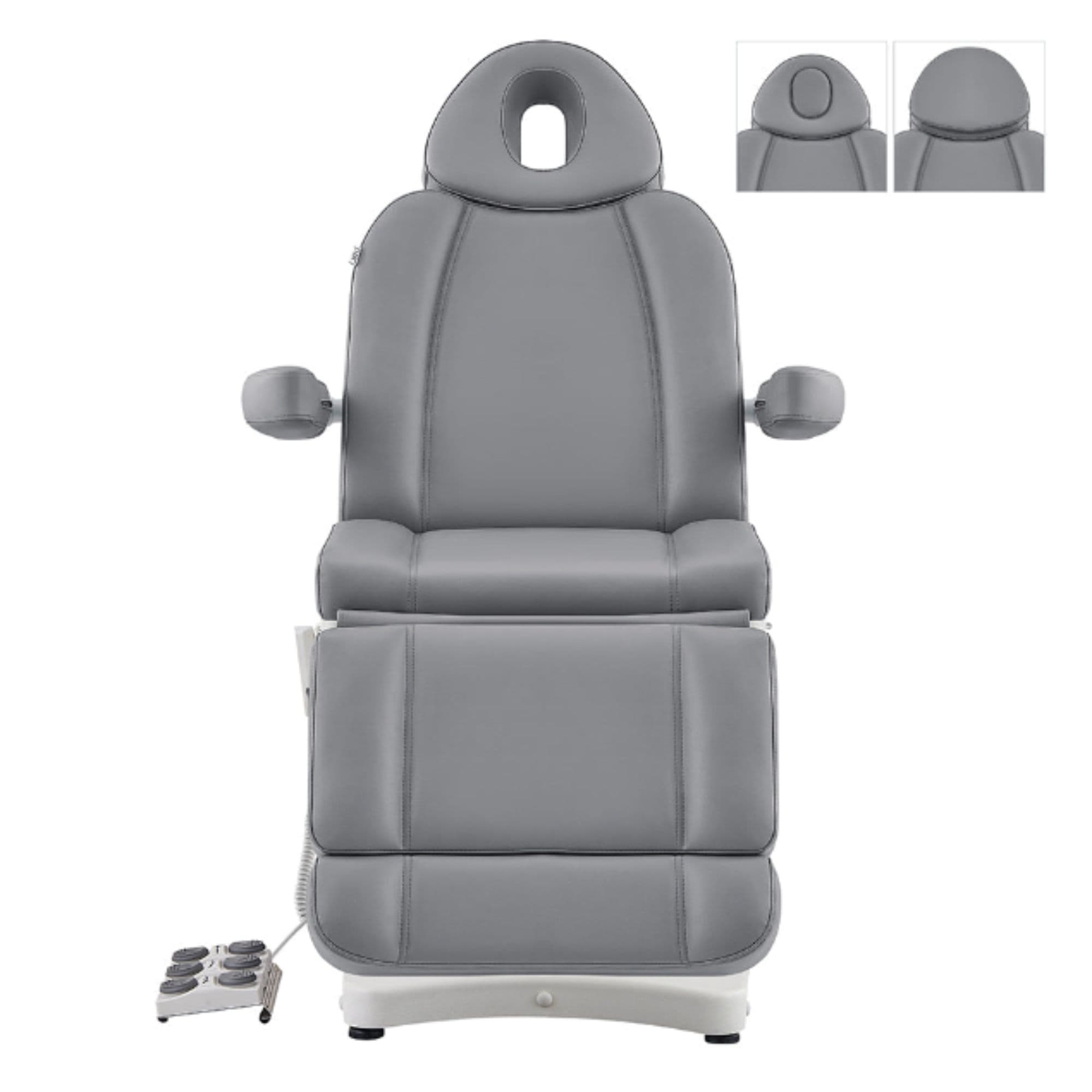 Ink Triple-Motor Medical Spa Treatment Chair Gray Variant Front View On White Background
