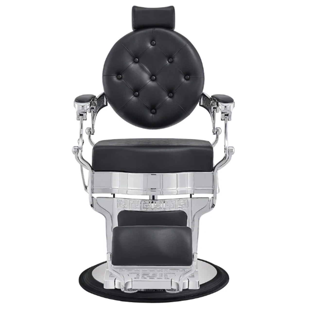 Julius Heavy Duty Barber Chair Black Variant Front View On White Background