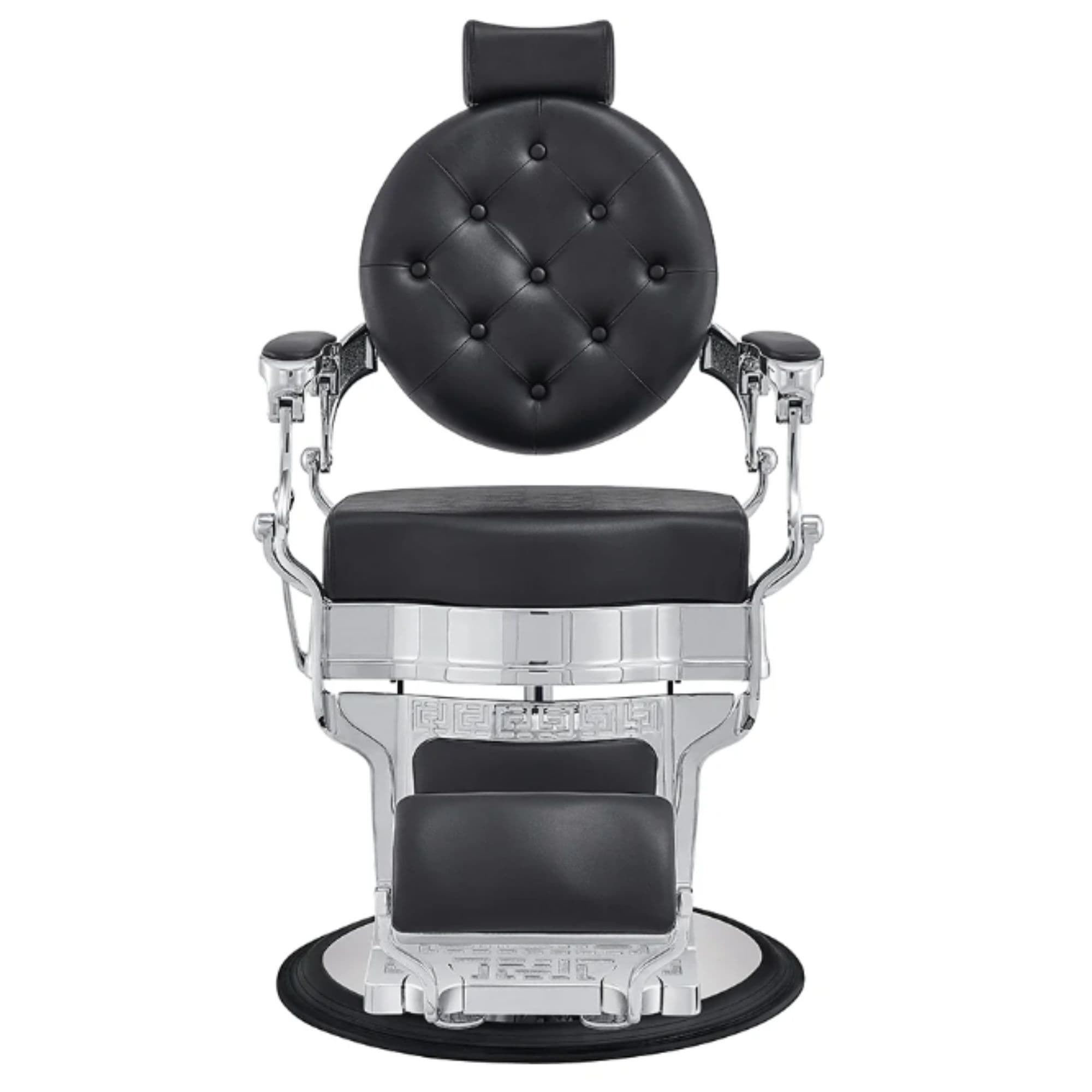 Julius Heavy Duty Barber Chair Black Variant Front View On White Background