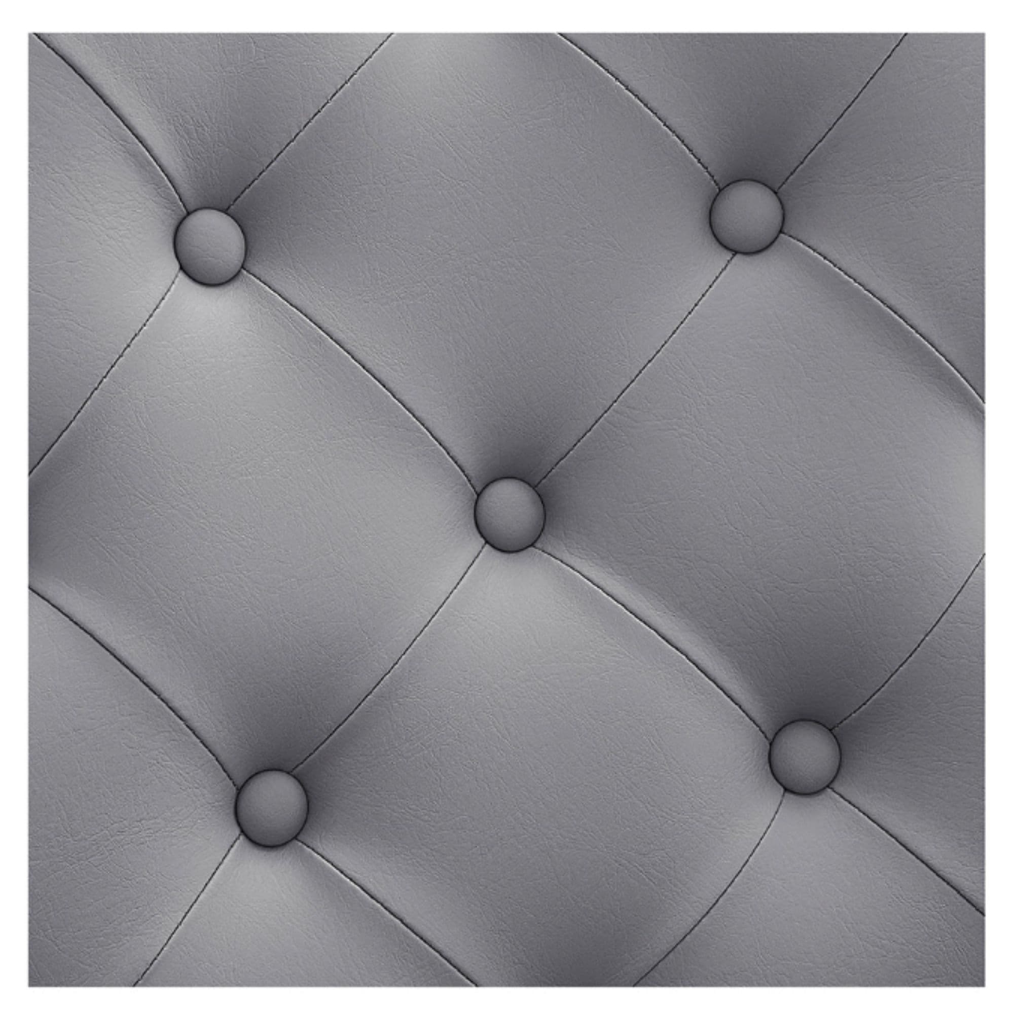 Julius Heavy Duty Barber Chair Close-Up View Of Diamond Tufted Gray Upholstery Pattern