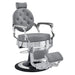Julius Heavy Duty Barber Chair Gray Variant Front Angled View On White Background