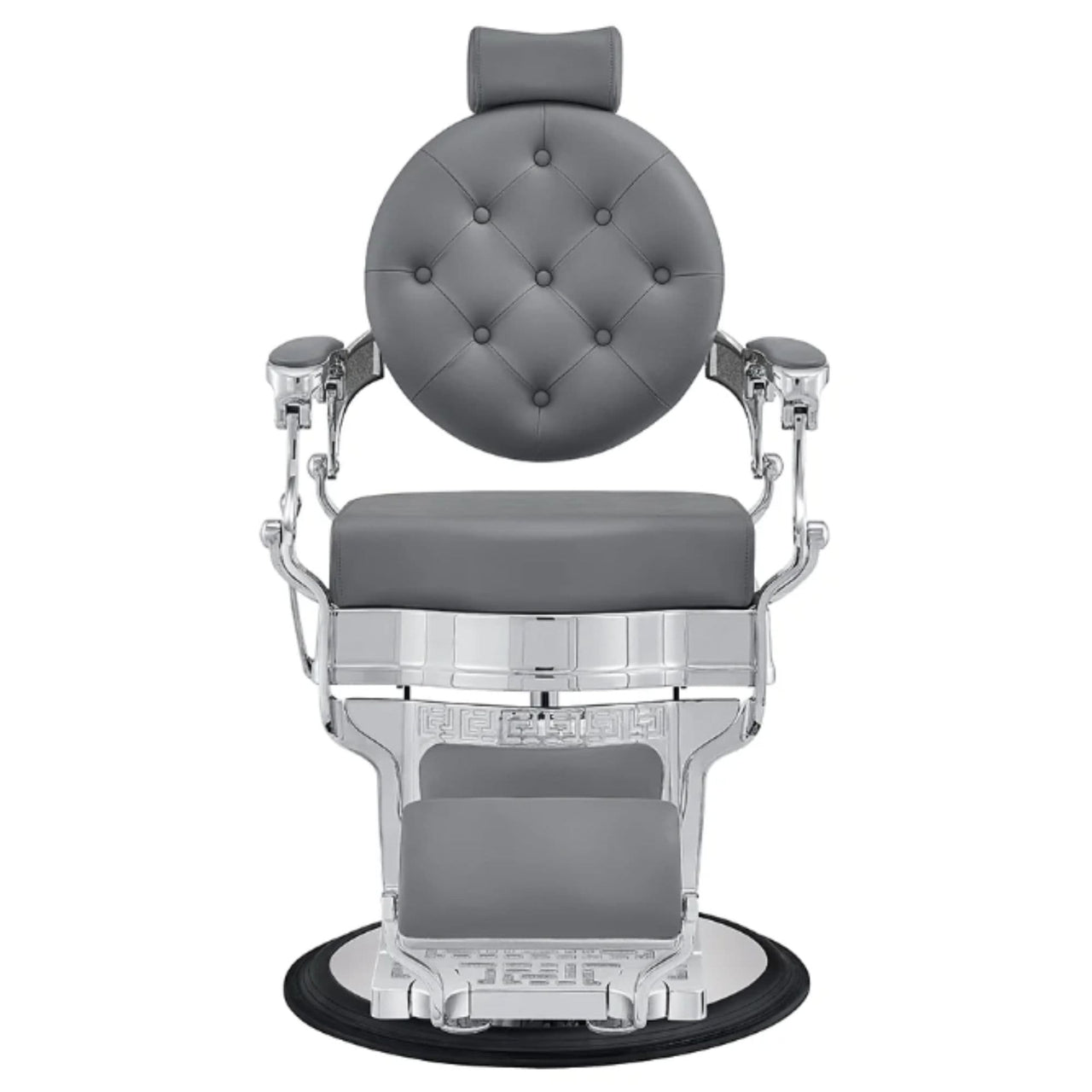 Julius Heavy Duty Barber Chair Gray Variant Front View On White Background