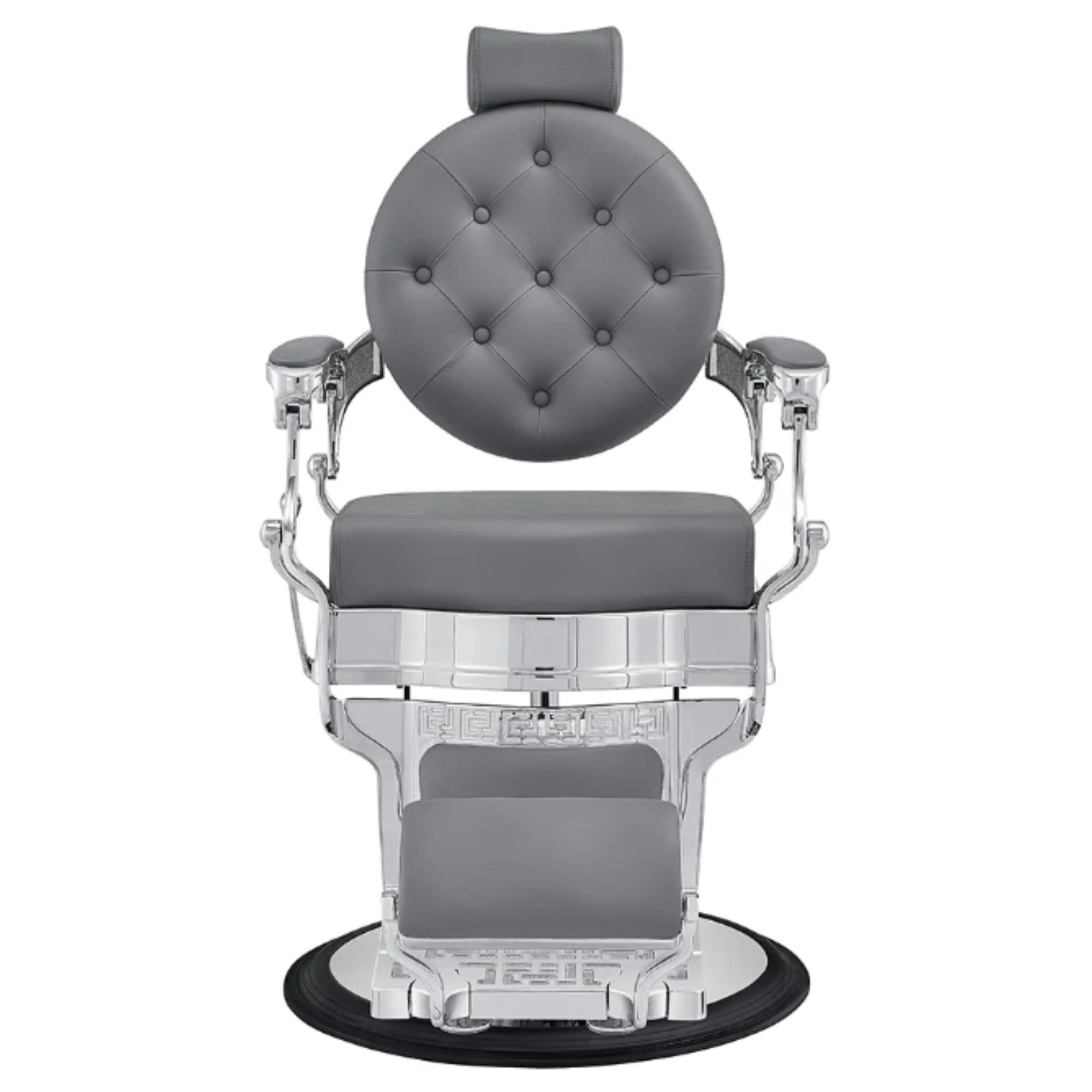 Julius Heavy Duty Barber Chair Gray Variant Front View On White Background
